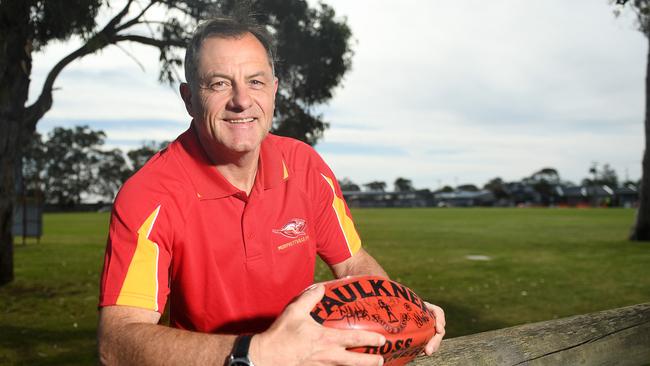 Former Crows captain Tony McGuinness is back in footy at Morphettville Park. Picture: Tom Huntley