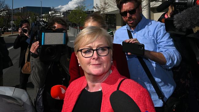 Liberal senator Linda Reynolds leaves the ACT Supreme Court in Canberra during the rape trial of Bruce Lehrmann.