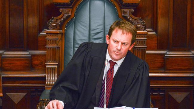 Ousted Speaker Josh Teague on Tuesday – just hours before he lost the lucrative position. Picture: NCA NewsWire/Brenton Edwards