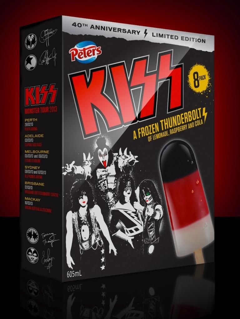 KISS 40th anniversary ice blocks. Picture: Domenic Minieri