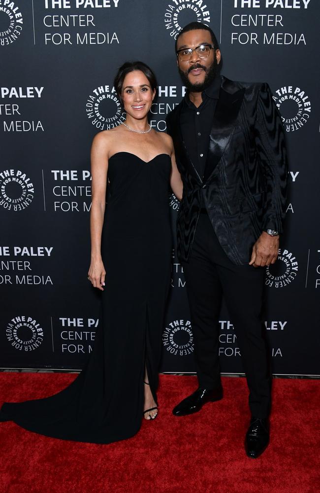 Meghan Markle with longtime friend and Hollywood heavyweight Tyler Perry. Picture: Unique Nicole/Getty Images