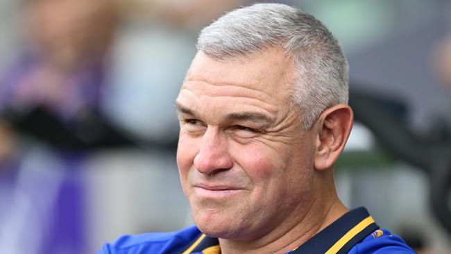 MELBOURNE, AUSTRALIA - MARCH 09:  Jason Ryles, head coach of the Eels looks on before the round one NRL match between the Melbourne Storm and the Parramatta Eels at AAMI Park on March 09, 2025, in Melbourne, Australia. (Photo by Quinn Rooney/Getty Images)