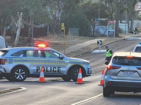 Police at the scene of the hit-run in Elizabeth East. Picture: Leah Smith