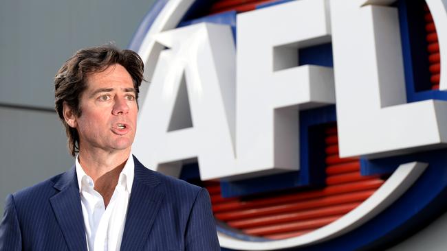 AFL CEO Gillon McLachlan will have to consider other options if Melbourne is still in lockdown. Picture: Andrew Henshaw