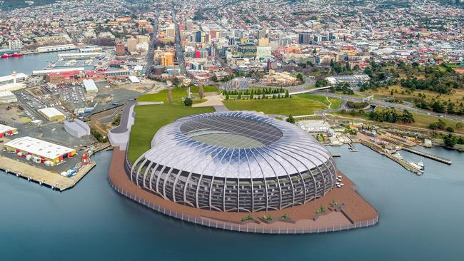 The proposal for the new Macquarie Point Stadium. Picture: Stadia Precinct Consortia