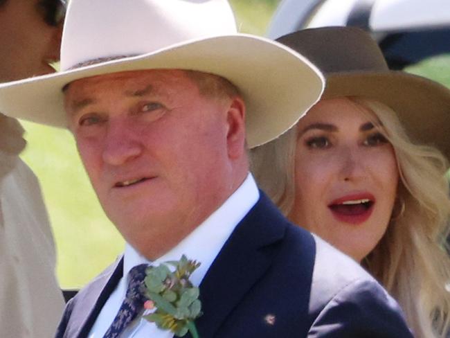 WOOLBROOK, AUSTRALIA. 12 NOVEMBER 2023 . NewsWire Photos. Barnaby Joyce and Vikki Campion at their wedding at the Joyce farm in Woolbrook . Picture: NCA NewsWire / Ben McDonald