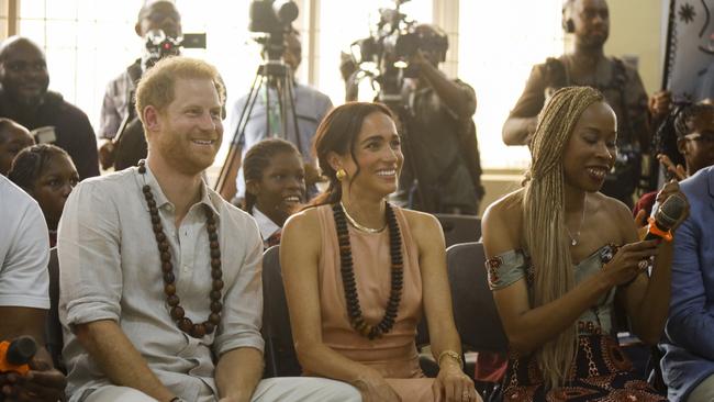 The duke went to Nigeria with Meghan after his time in London. Picture: Andrew Esiebo/Getty Images for The Archewell Foundation