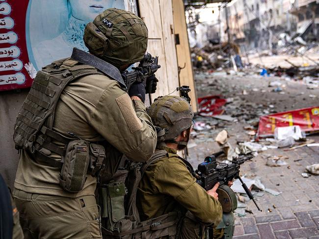 Israeli soldiers operating in the Gaza Strip on December 22. Picture: Israeli Army/AFP