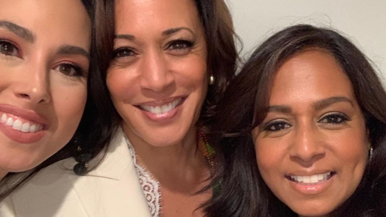 Meena Harris with her aunt Kamala Harris and her mum Maya. Picture: Instagram