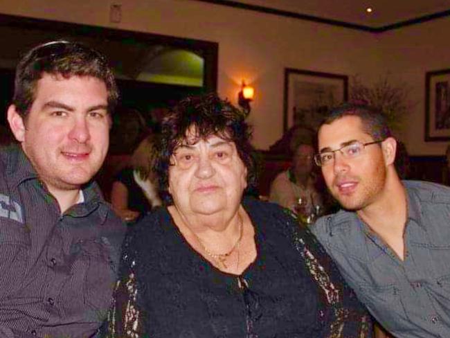 Maureen Wortley with her grandsons Craig Lowrey, left, and David Csongrady. Picture: supplied by family