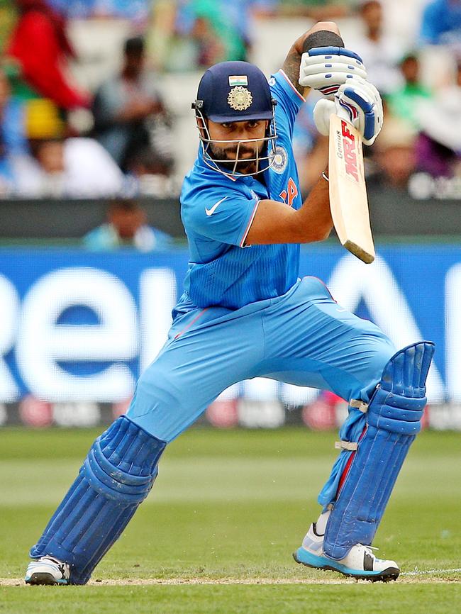 World Cup Cricket – Bangladesh V India at the MCG, Virat Kohli during his short innings. 19th March 2015. Picture: Colleen Petch.