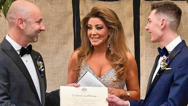 Gina Liano working as a marriage celebrant. Picture: Supplied by Gina Liano