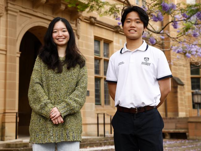 Hazel and Marco - both studying health disciplines - are upset that the federal government doesn’t value their contributions. Picture: Jonathan Ng