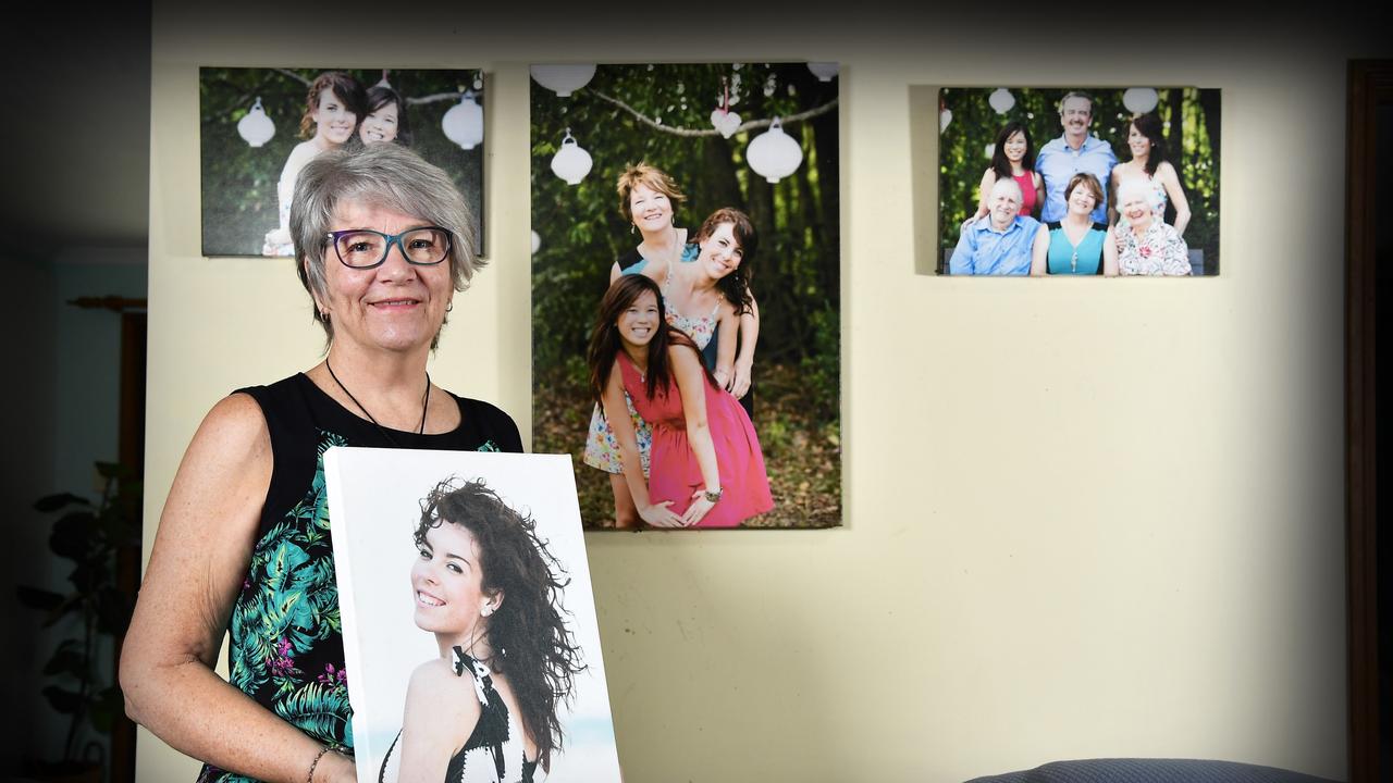 Rhyl Venning surrounded by some of her favourite pictures of daughter Kari-Lee. Picture: Patrick Woods.