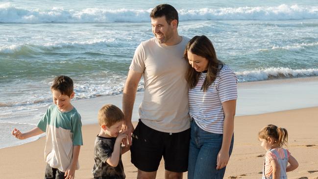 HIGHER RES FILES  . Daniel, who was diagnosed with adenoid cystic carcinoma, and Alison Dalton, who was diagnosed with a thyroid tumour, with their children Charlie, 7, Oliver, 4 and Lucy 2. Picture: Supplied by family