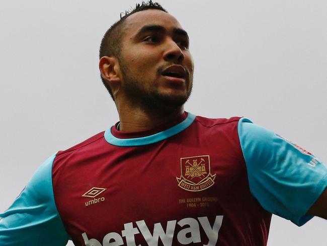 (FILES) This file photo taken on February 21, 2016 shows West Ham United's French midfielder Dimitri Payet celebrating after scoring their fifth goal during the English FA Cup fifth round football match between Blackburn Rovers and West Ham United at Ewood Park in Blackburn, north west England on February 21, 2016. West Ham won the game 5-1. West Ham United playmaker Dimitri Payet has informed the club of his desire to leave and no longer wishes to play for them, manager Slaven Bilic revealed on January 12, 2017. / AFP PHOTO / Lindsey parnaby / RESTRICTED TO EDITORIAL USE. No use with unauthorized audio, video, data, fixture lists, club/league logos or 'live' services. Online in-match use limited to 75 images, no video emulation. No use in betting, games or single club/league/player publications. /