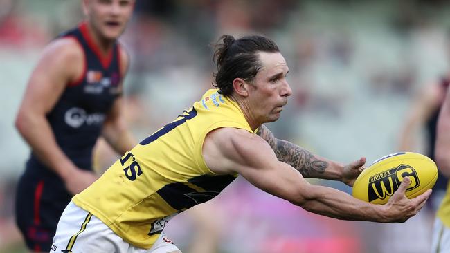 James Boyd of the Eagles has vented his frustration at the SANFL 19th man decision. Picture: Sarah Reed