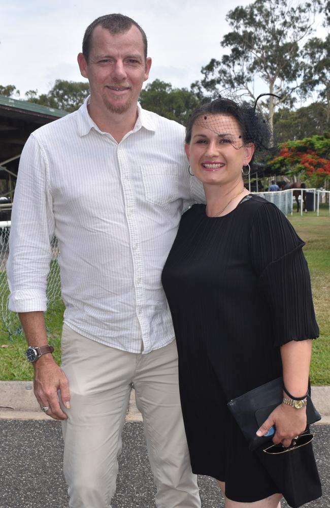 Louis and Oksana Hopgood at the Yeppoon Turf Club's Derby Day races at Keppel Park Racecourse on November 2, 2024.