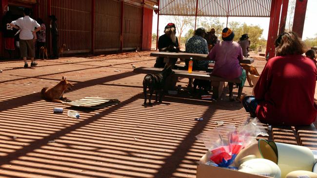 Residents at the Aboriginal community of Balgo, in the Kimberley. Picture: Leon Mead 