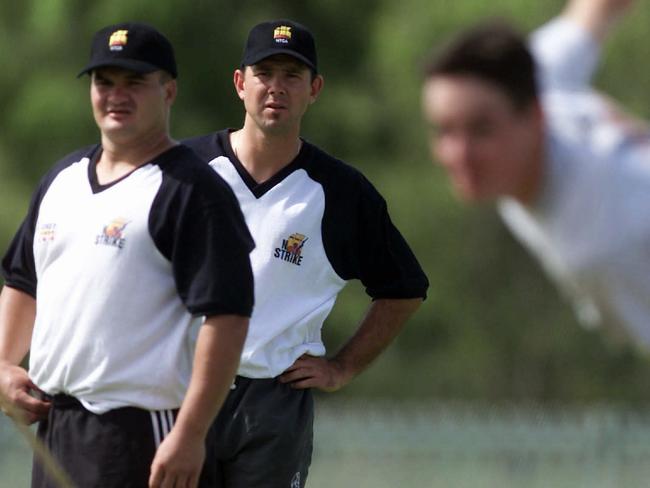 Ricky Ponting at a Northern Territory XI training session at Albrecht Oval in November 2000. Picture: Brett Costello.