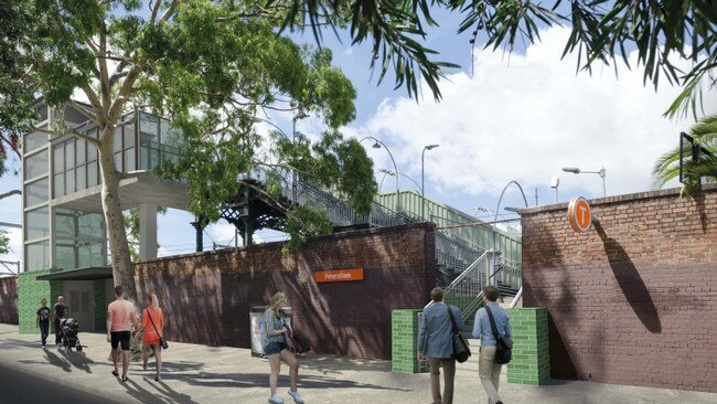 Artist’s impression of the Petersham train station upgrade, which would make the station accessible.