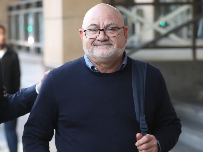 Phil Egan arriving at the Melbourne Magistrates’ Court on August 12. Picture: David Crosling