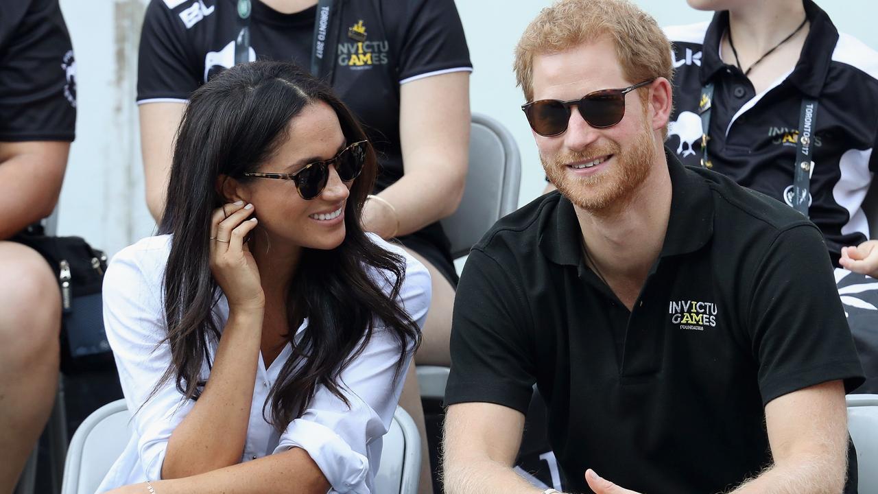 Meghan Markle and Prince Harry less than a month later at a wheelchair tennis match during the Invictus Games in Toronto, Canada. Picture: Chris Jackson/AFP/Getty