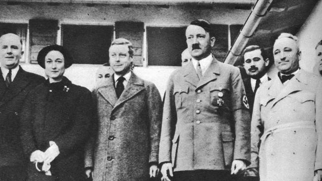 The Duke of Windsor and Wallis Simpson with Adolf Hitler in 1937.