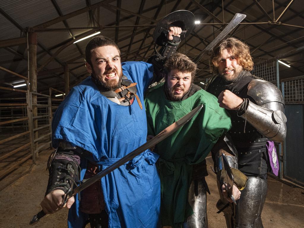 Tyr's Warriors (from left) Jacob Chapman, Matt Perrin and Steven Hartfiel as Tyr's Warriors host Fight Knight. Picture: Kevin Farmer