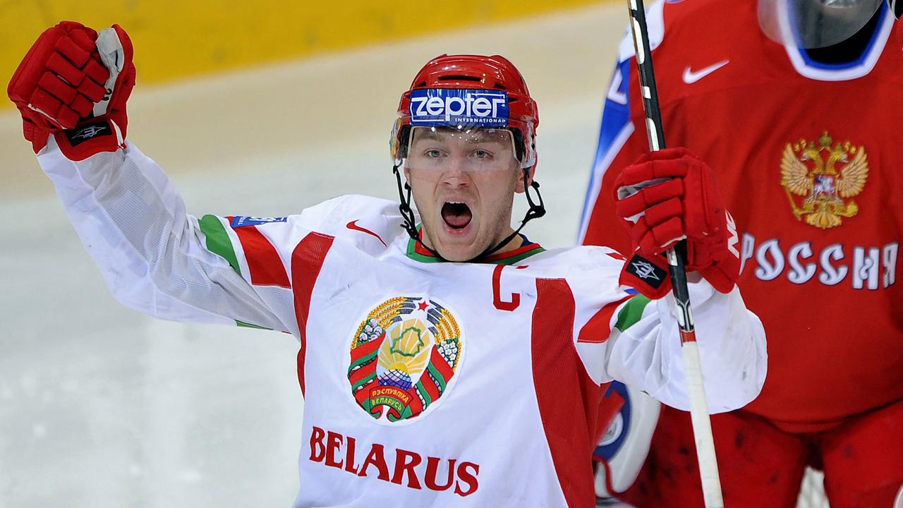 Konstantin Koltsov died aged 42, the Belarusian hockey federation said on March 19, 2024. (Photo by FABRICE COFFRINI / AFP)