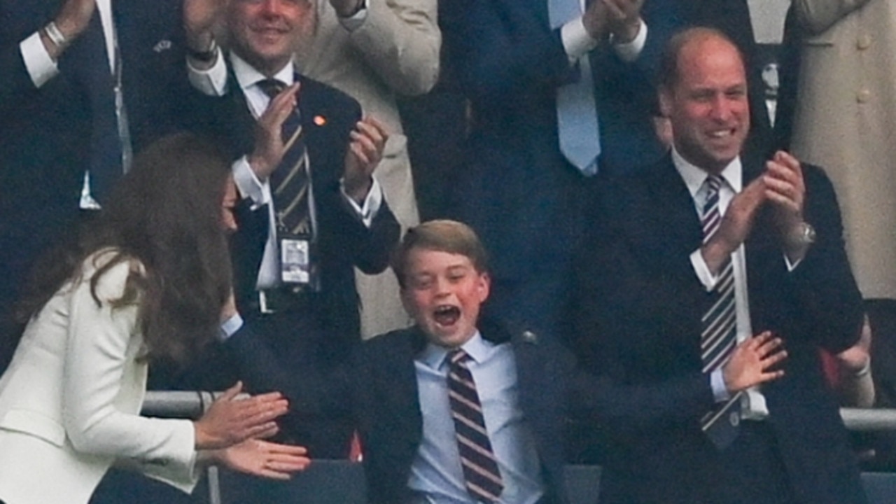 Kate, George and William during the UEFA EURO 2020 final football match between Italy and England at Wembley Stadium in London on July 11, 2021.