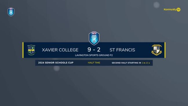 Replay: Xavier College v St Francis (Boys) - AFL NSW/ACT Tier 1 Senior Schools Cup Boys Regional & Girls State Finals