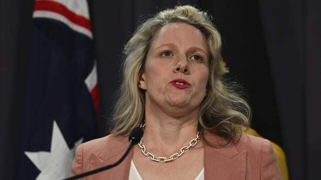 Minister for Home Affairs of Australia Clare O'Neil at a press conference at Parliament House in Canberra. Picture: Martin Ollman/NCA NewsWire