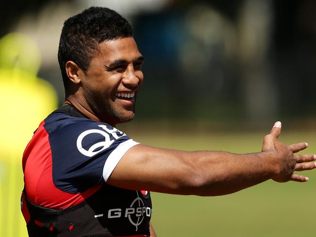 Roosters Michael Jennings during the Sydney Roosters training session at Kippax Lake Oval,Moore Park.Picture Gregg Porteous