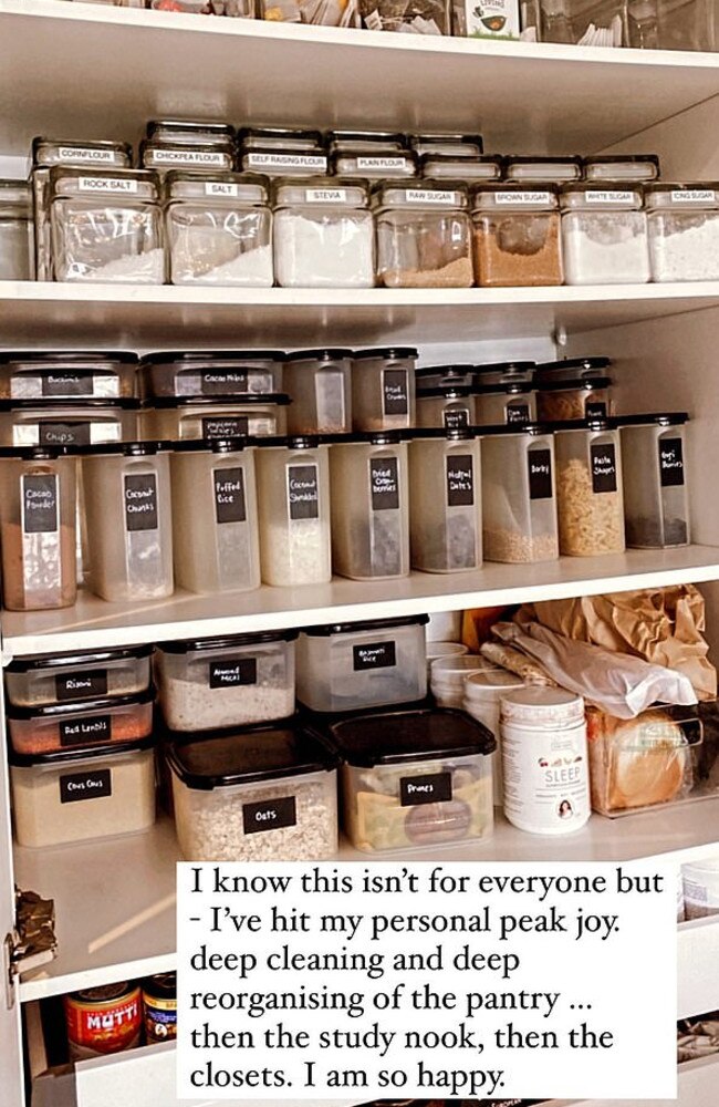 Sally Obermeder has given followers a glimpse into her very paganised pantry. Picture: Instagram/sallyobermeder