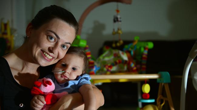 Ashleigh McCosker with her daughter Ruby Boston when she 18 months old. Ruby sadly died after contracting Covid.