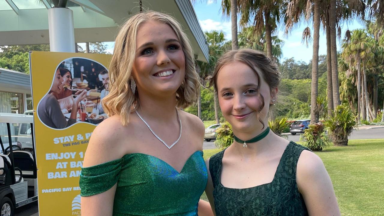 Danielle Bruce and Lani Cash at the Orara High School Year 12 formal in 2022. Picture: Matt Gazy