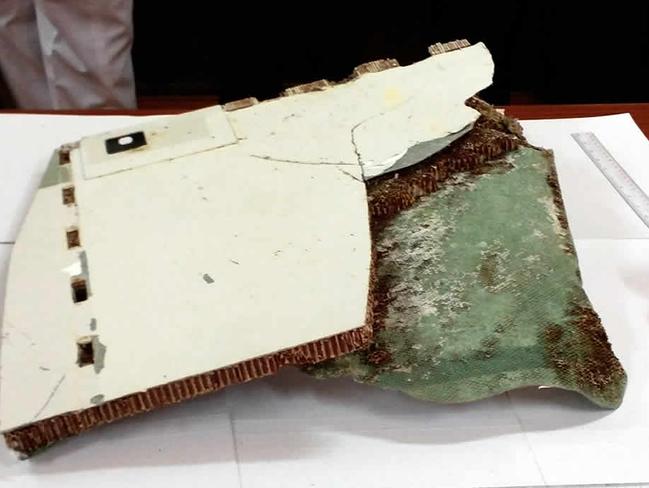 The suspected MH370 debris found in Mauritius. Picture: Twitter