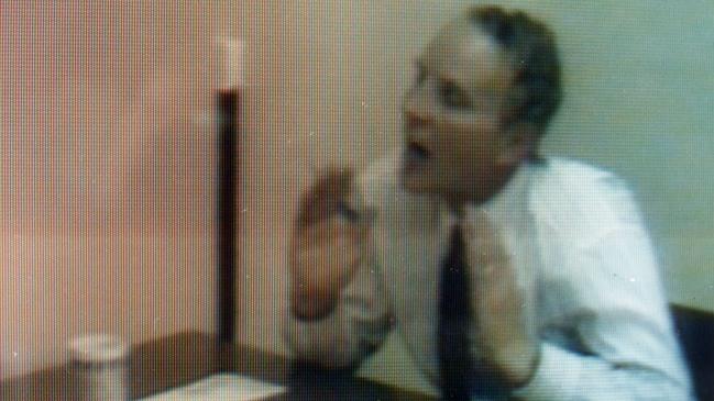 Lowe being interviewed by police in 1991 over Sheree’s murder.