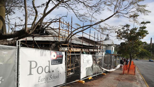 The scene of the fire at a childcare centre that was being constructed at Newmarket.