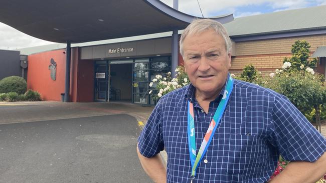 Limestone Coast Local Health Network Chair Grant King outside the Mount Gambier Hospital. Picture: Arj Ganesan