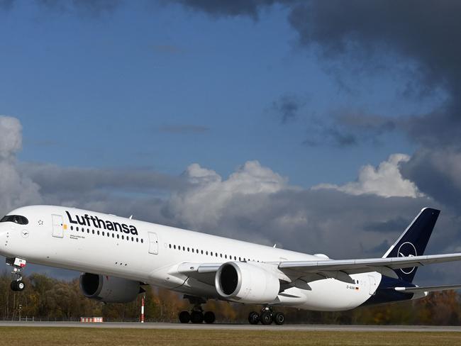 A Lufthansa plane takes off from Munich and bound for the US. Picture: AFP