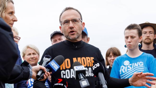 If Labor becmoes dependent on Greens leader Adam Bandt for supply, that’s the effective end of AUKUS. Picture: Max Mason-Hubers.