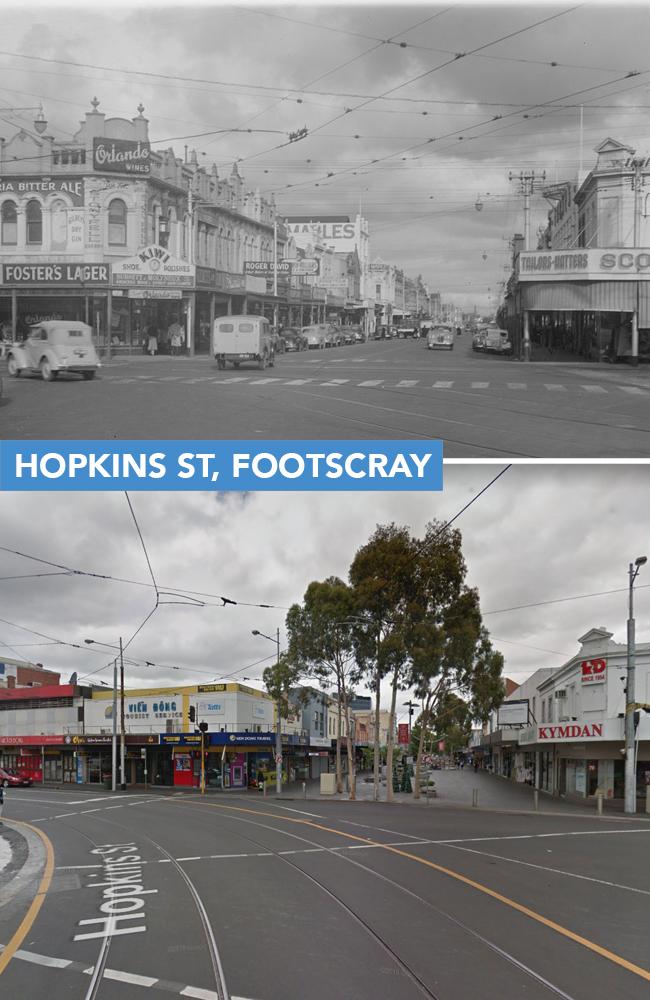 Hopkins St, Footscray, looking down Nicholson St, in the early 20th Century. Pictures: State Library of Victoria / Google