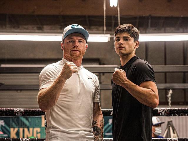 Ryan Garcia (right), who is a training partner of boxing's pound-for-pound king Saul 'Canelo' Alvarez, is a potential opponent for Australia's new world champion George Kambosos Jr.