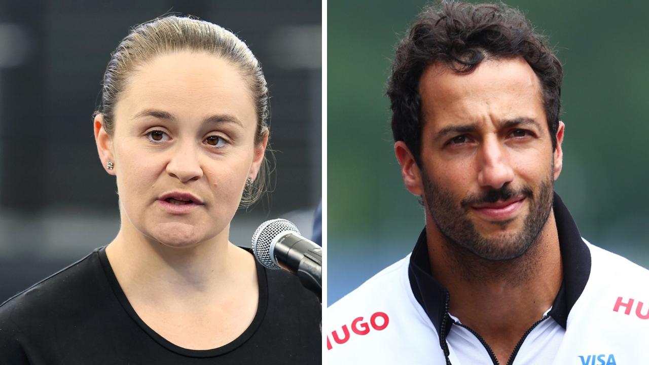 Ash Barty and Daniel Ricciardo.