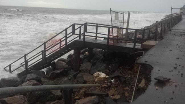 Storms smashing the coastline at West Beach in 2016. Pic: Thomas Conlin.