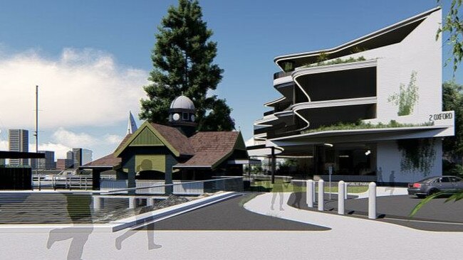 Final concept designs for the office block at 2 Oxford St, Bulimba.