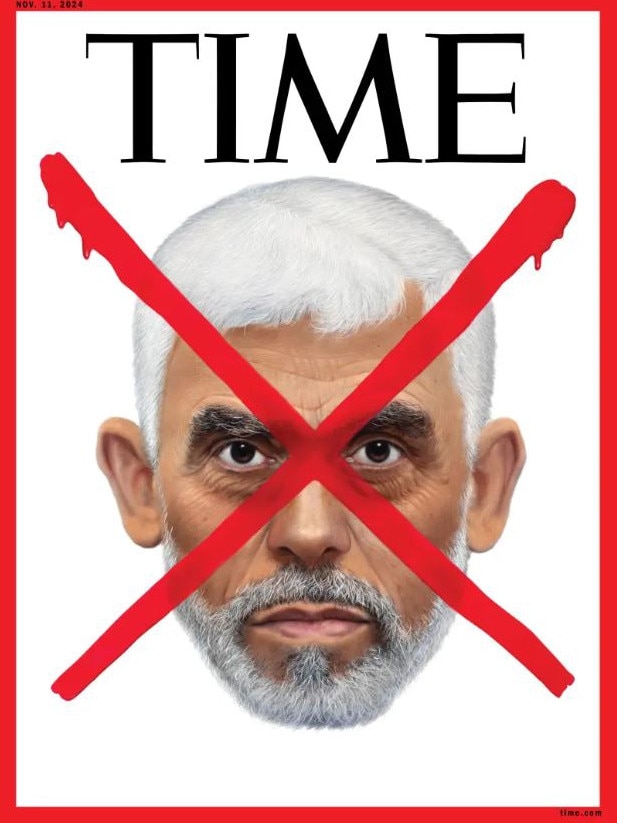 The cover of Time Magazine showing Hamas chief Yahya Sinwar. Illustration: TIME.