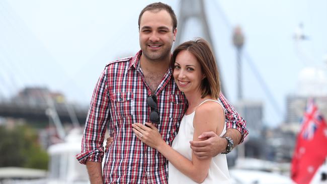 Bruno Bouchet, pictured with his wife. Laura Viglino, has resigned from the Kyle and Jackie O show. Picture: Richard Dobson